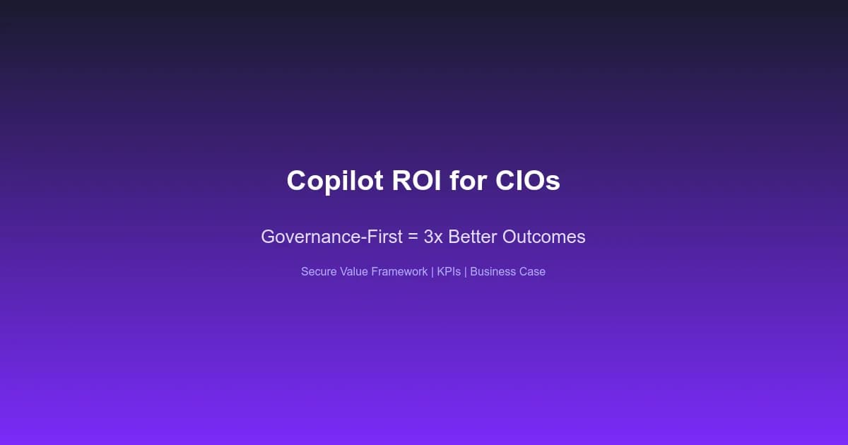 Hero image for Copilot ROI for CIOs: Governance-First = 3x Better Outcomes