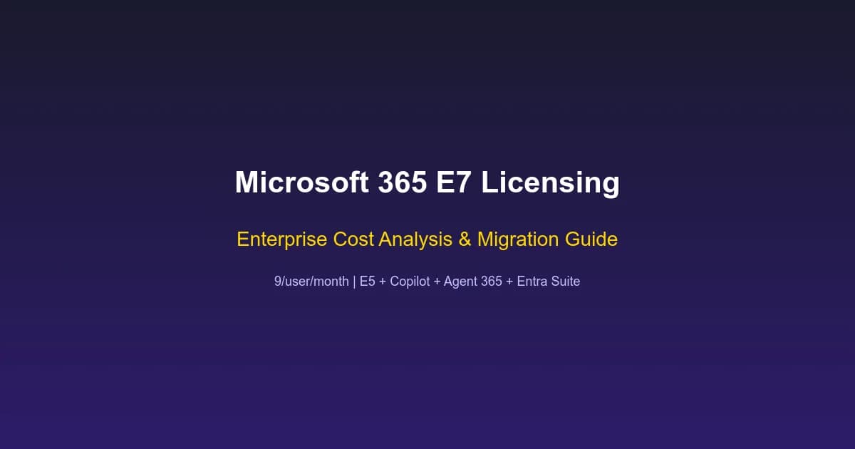 Hero image for Microsoft 365 E7 Licensing: Enterprise Cost Analysis & Migration Guide