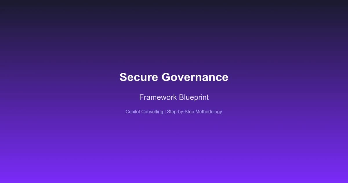 Hero image for Copilot Secure Governance Framework Guide